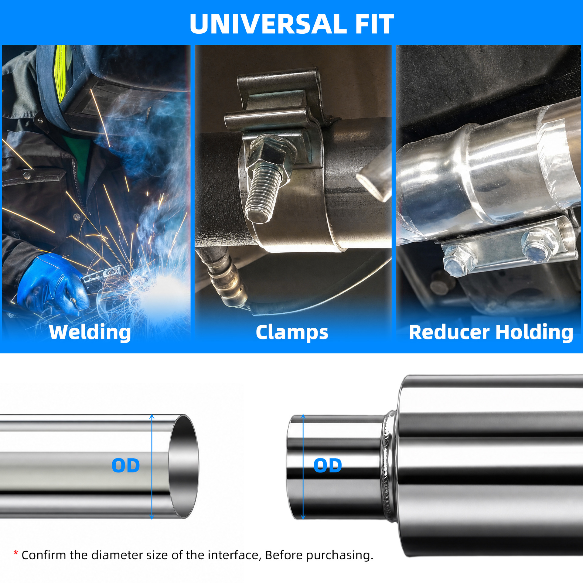 Car exhaust pipe modification direct exhaust silencer N1 style universal stainless steel tail drum 51 57 63MM