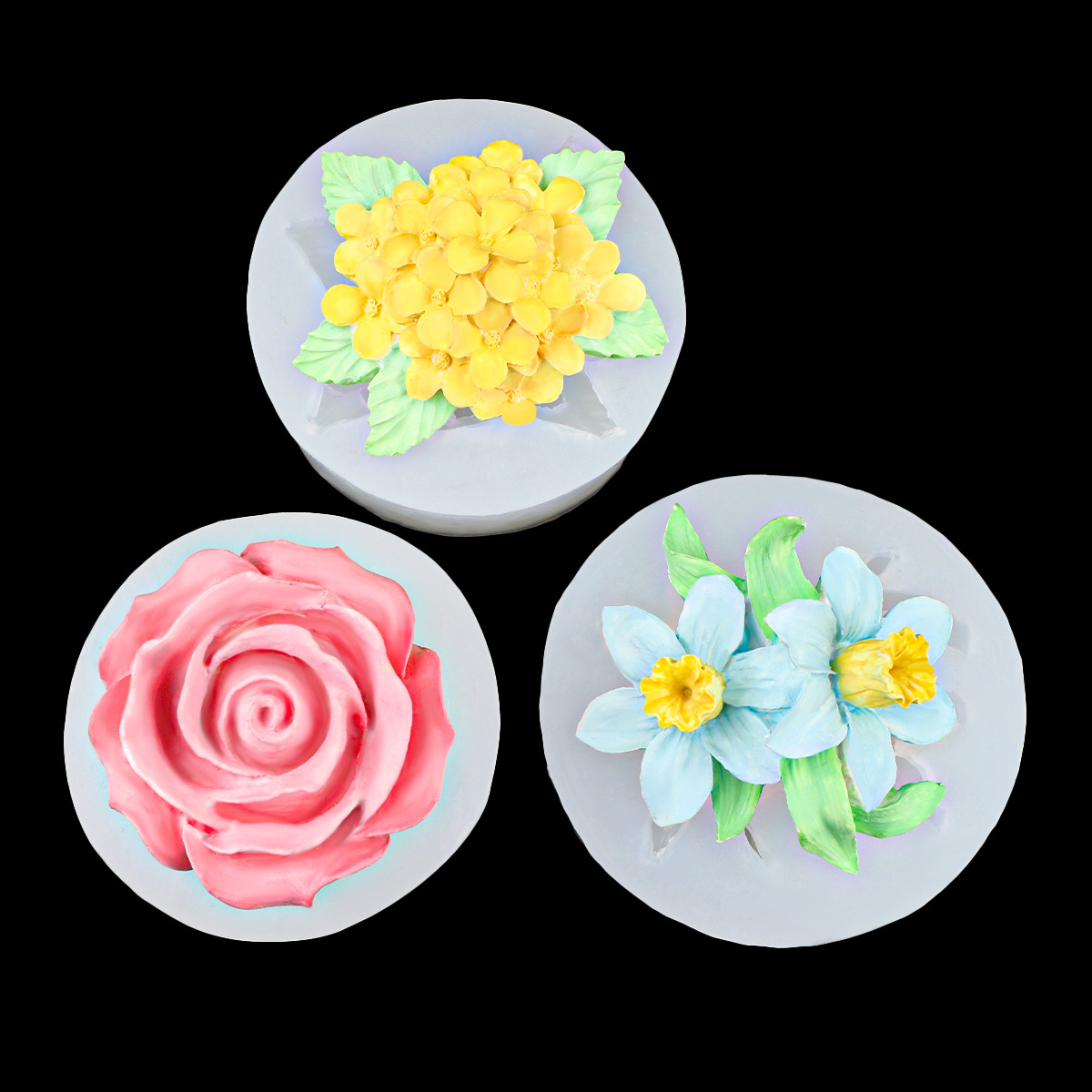 Flowers Lilac Lilies Roses Fondant Drops Gum DIY Chocolate Cake Baking Tools Clay Shape