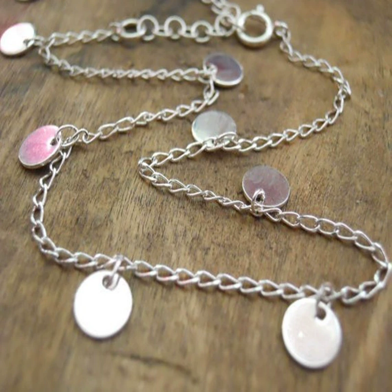 Металлический anklet браслет, летний универсальный пляжный ноготь с sequins, европейский стиль, оптом