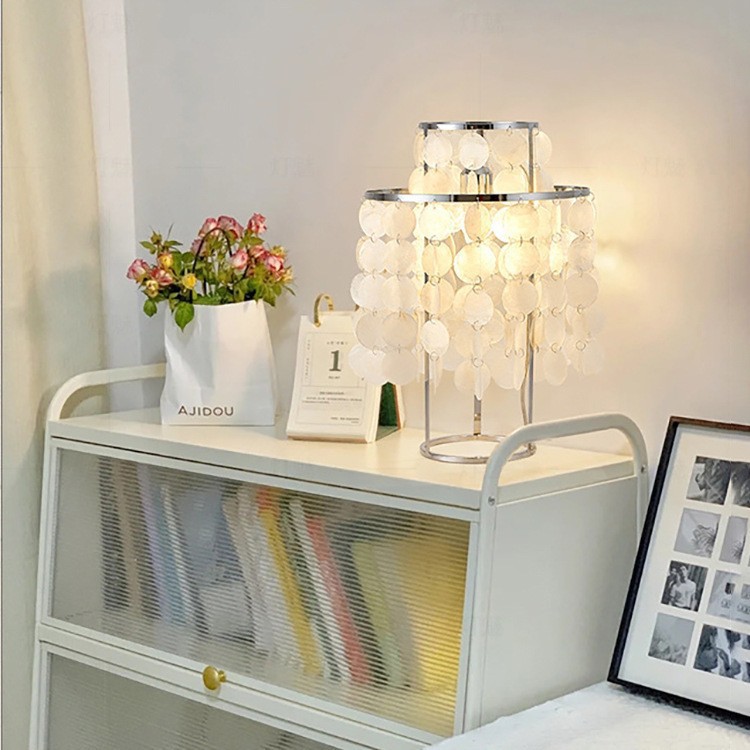 Romántica y creativa lámpara moderna nórdica sala de estar cálida conchas francesas posmoderna dormitorio lujoso lámpara de cabecera lámpara de piso image 5