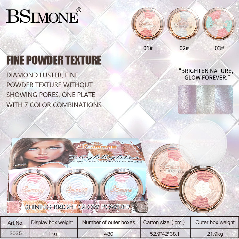 BSIMONE transfronterizo exclusivamente para brillo perlado fino, polvo no volador, brillo parcial del cuerpo, multicolor, multiusos, disco de alta velocidad