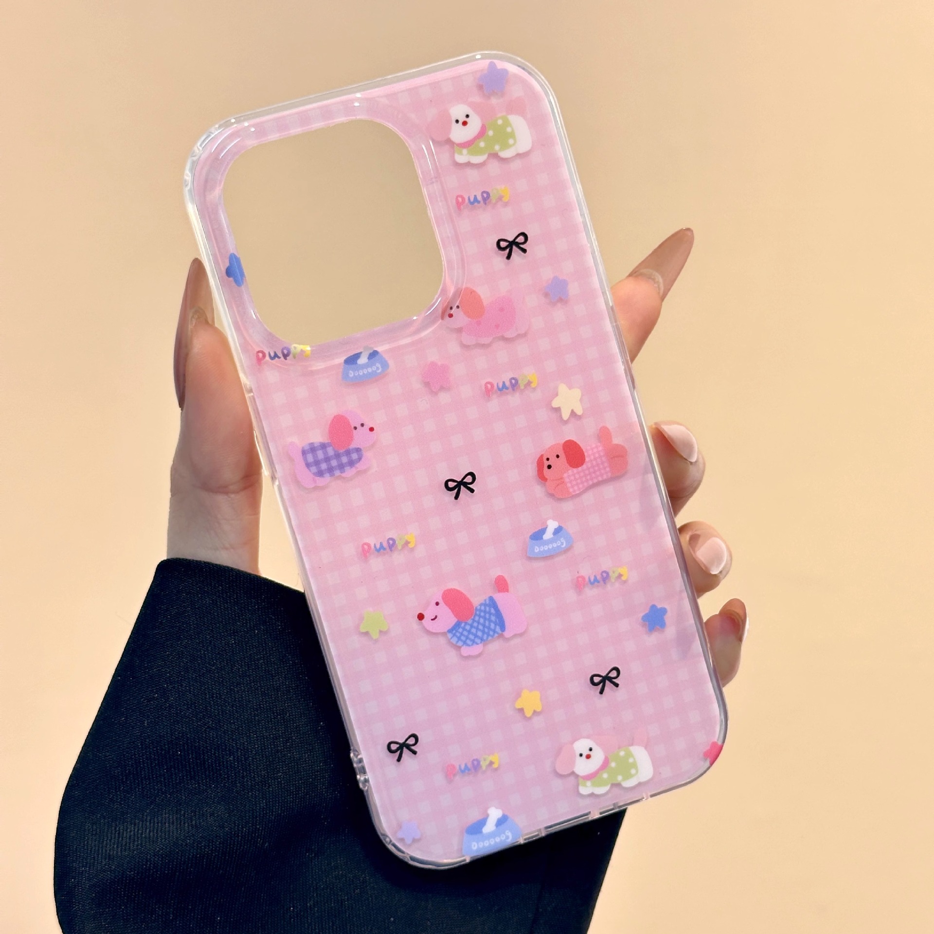 Perro estereoscópico de una sola capa para iPhone16Promax caso de teléfono 15pro nuevo sentido premium 13 anti-caída 14