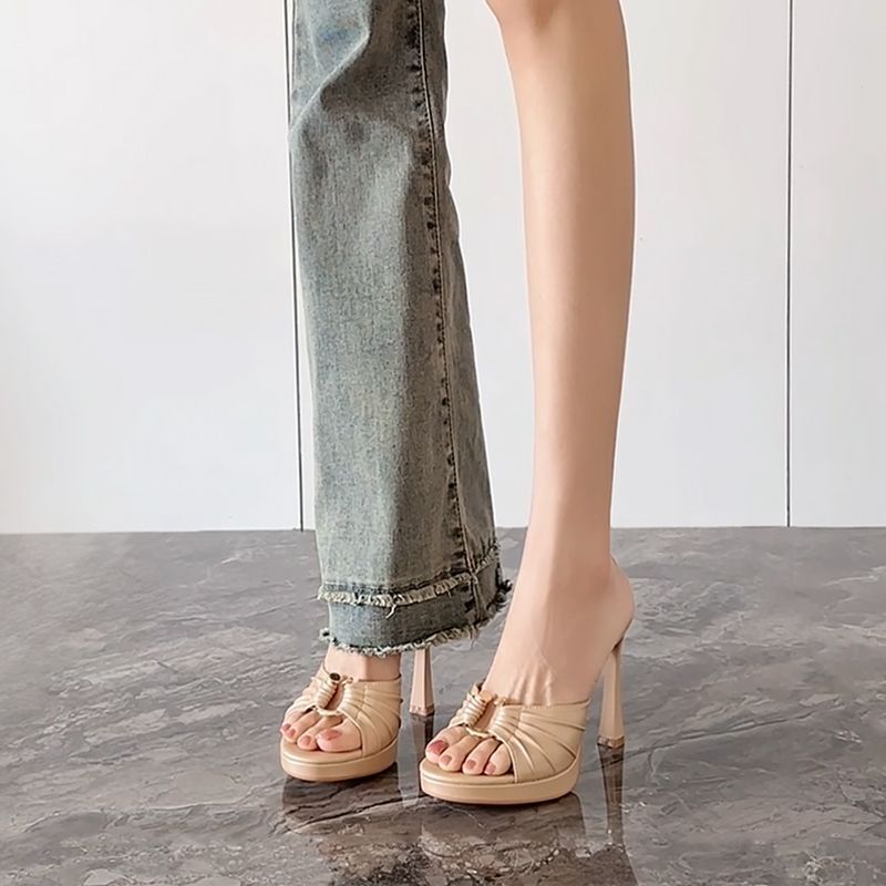 In Stock for Immediate Delivery~ High-End Open-Toe Stiletto Sandals for Women, Summer Slip-On High Heels with Metal Buckle In Stock for Immediate Delivery~ High-End Open-Toe Stiletto Sandals for Women, Summer Slip-On High Heels with Metal Buckle