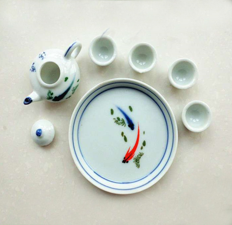 Tongzi tea set-fish
