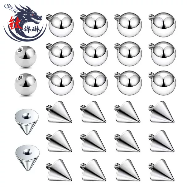F136 Titanium Alloy Internal Thread Ball Tip Cone Piercing Accessories Lip Nail Ear Bone Nail Jewelry Replacement Head 3Mm4Mm5Mm