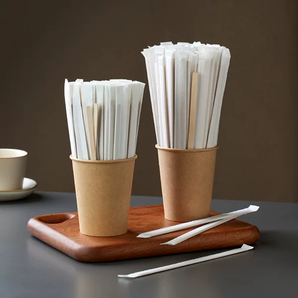 Disposable coffee stirring stick baby milk powder stirring stick wooden long handle hot drink independent packaging honey stirring stick
