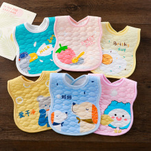 2025年吃饭围兜饭兜秋冬0-2岁男女宝宝夹棉口水巾婴幼儿围嘴卡通