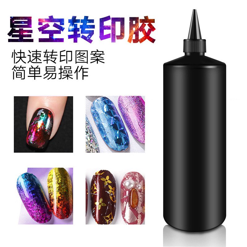 2026 New Model Nail Art Starry Sky Transfer Gel Starry Sky Lace Transfer Paper Nail Polish Gel Kilogram Packaging Factory Wholesale