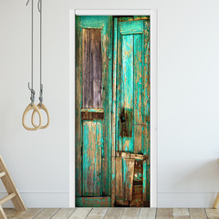 Shangyi 3D Landscape Pattern Entry Door Refrigerator Decor Wall Sticker Self-adhesive Bathroom Door Renovation Cross-border Wholesale Door Sticker Paper