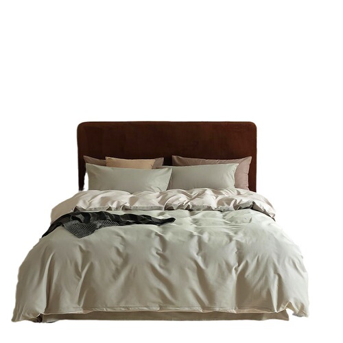 Light luxury 100-count pure cotton satin brushed four-piece set autumn and winter cotton quilt cover sheets long-staple cotton bedding 4