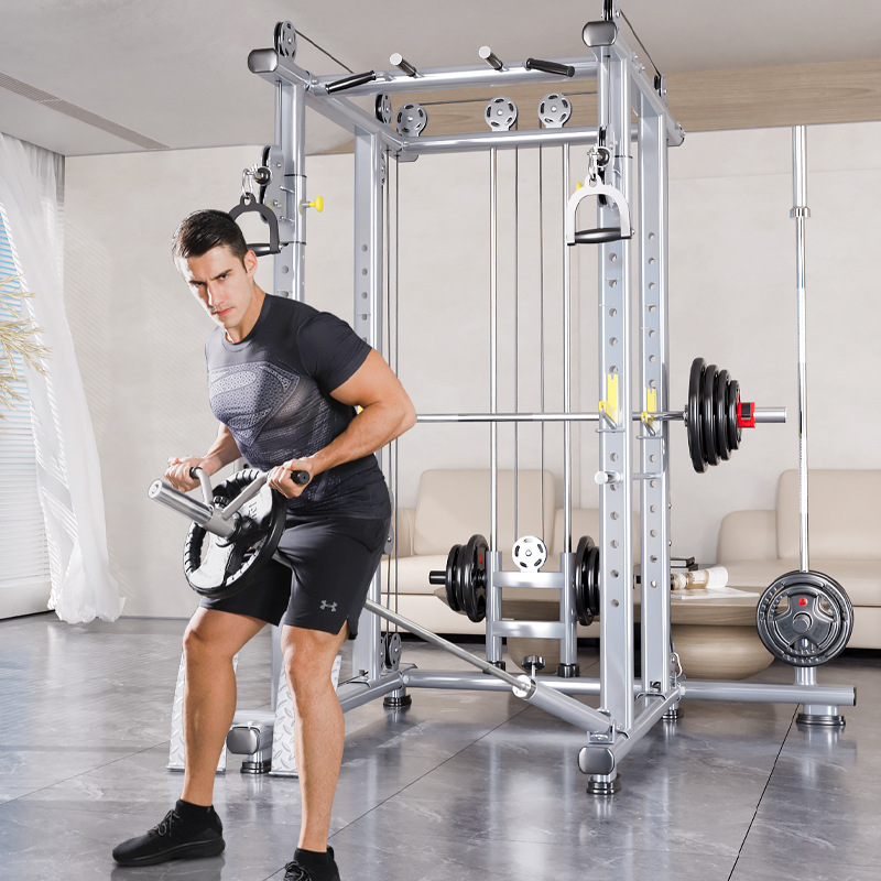 Profesional multi-funcional casa Squat marco pórtico fitness Barbell traje de pesas Banco prensa completa Squat máquina