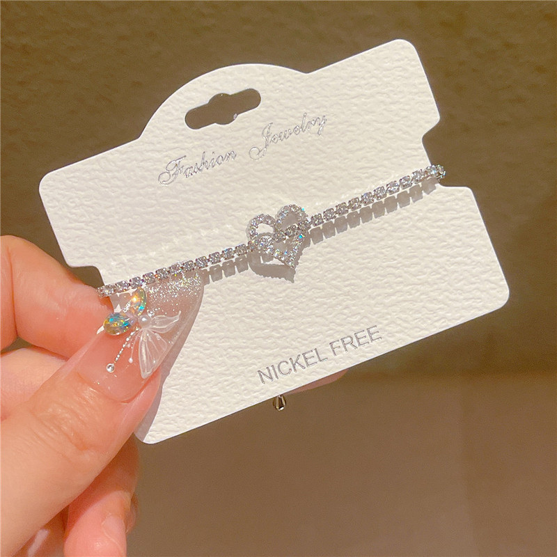 Sparkling Minimalist Flower Bracelet 2023 Internet Celebrity Style Ultra-Fine Love Bracelet Women's Design Bracelet