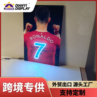 Cristiano Ronaldo Led Poster Cross-Border Hot-Selling Luminous Poster Idol Led Luminous Mural Character Customization Dropshipping
