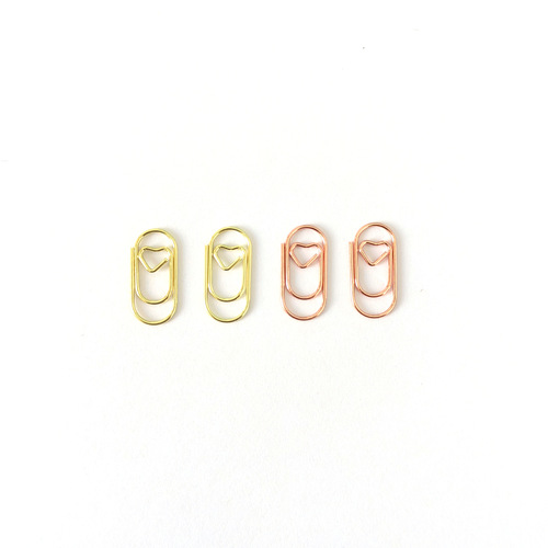 Mini love paper clips wholesale metal paper clips creative color paper clips golden special-shaped paper clips