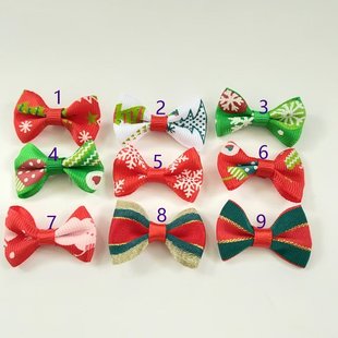 Threaded Gold Silk Waist Mini Christmas Snowflake Bow Red Bows Hair Accessories Decoration DIY Accessories