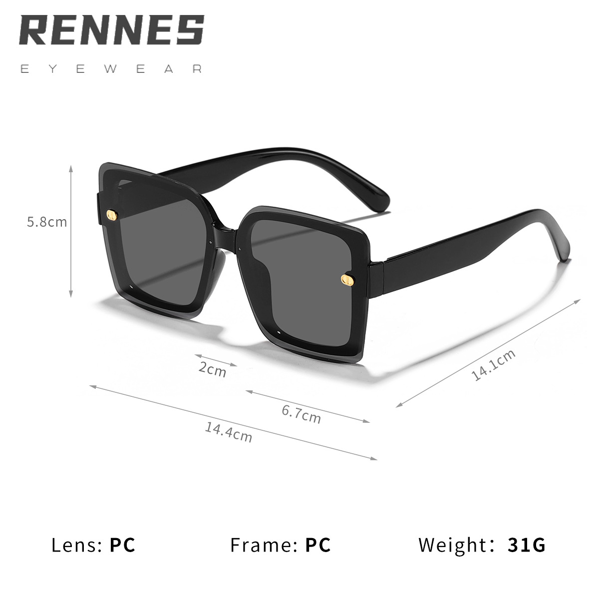 Nuevas gafas de sol de tornillo de copia Tendencia Douyin el mismo estilo Gafas de sol de conducción de viajes de moda transfronteriza 9977