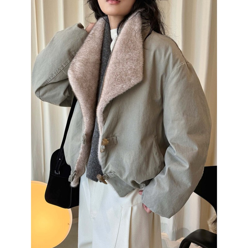 Louvre Winter New Korean Style Fashionable Design Style Lapel Mink Fur down Jacket Comfortable Warm Jacket for Women Louvre Winter New Korean Style Fashionable Design Style Lapel Mink Fur down Jacket Comfortable Warm Jacket for Women
