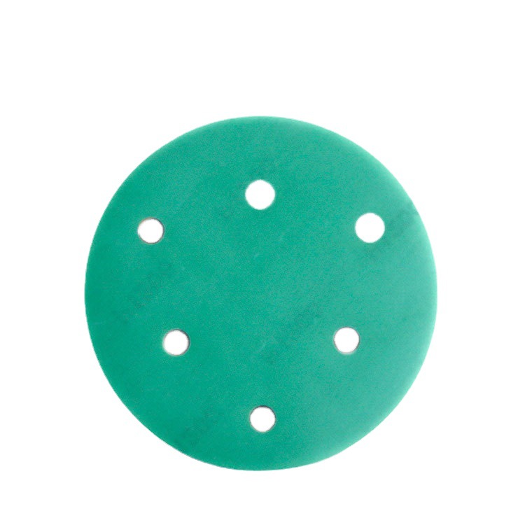 Arena verde 5 pulgadas 6 pulgadas papel de lija de pulido en seco Película verde flocado húmedo y seco de doble uso más resistente al desgaste papel de gasa reemplazable hoja esmerilada