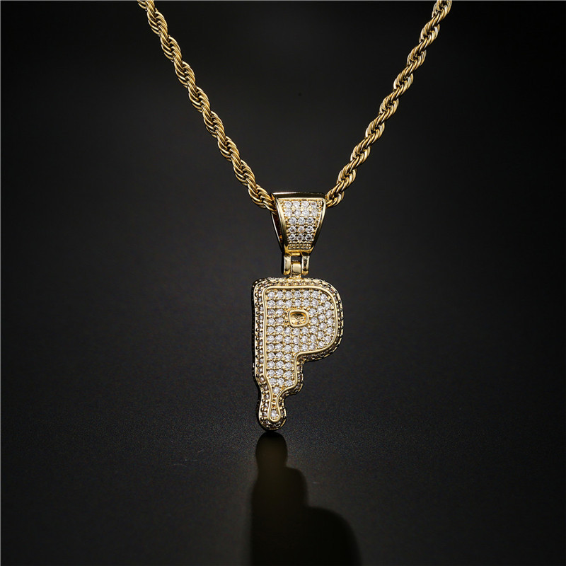 wholesale bijoux irrguliers 26 colliers alphabet anglais Nihaojewelrypicture3