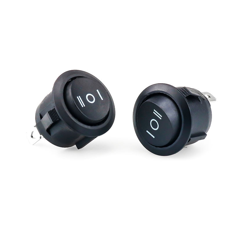 船型开关船形开关 圆形全黑 3脚三档 KCD2船型开关3脚