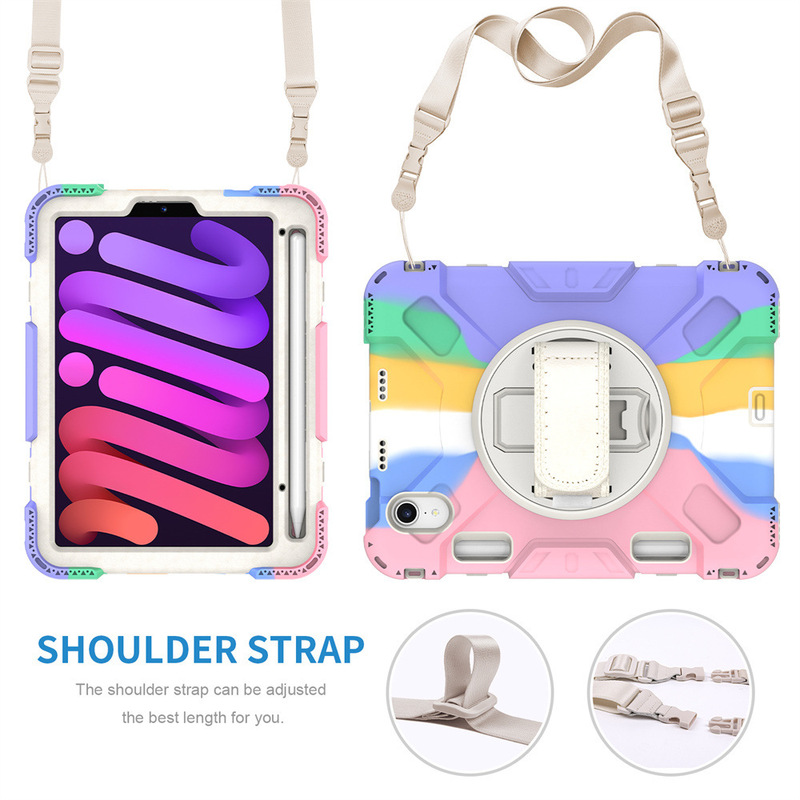 Suitable for iPad Mini6 2021 Strap Silicone Pc Stand Protective Case iPad Mini 45 Hand Strap Tablet Case Suitable for iPad Mini6 2021 Strap Silicone Pc Stand Protective Case iPad Mini 45 Hand Strap Tablet Case