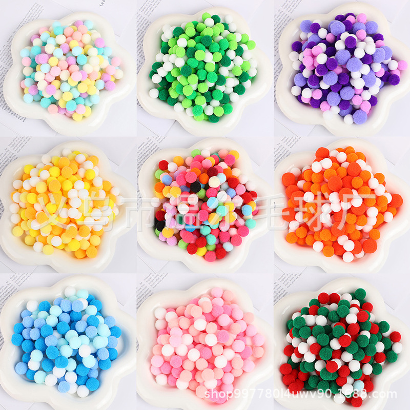 Candy Color Fur Ball DIY Polyester Fur Ball High Elastic Fur Ball Gradient Color Fur Ball Handmade Candy Color Fur Ball Accessories