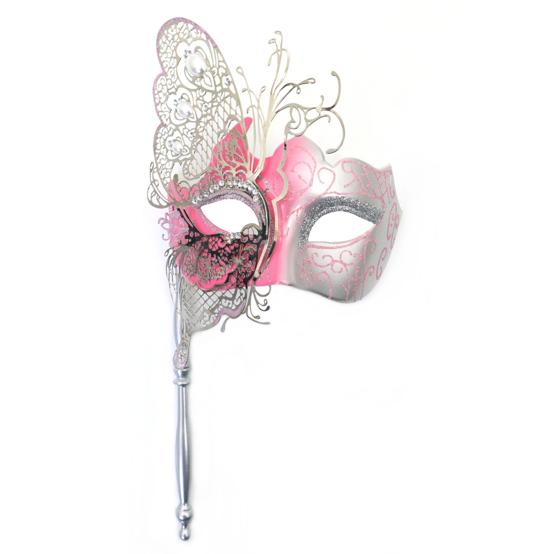 Ventas transfronterizas de diamantes de mano máscara de baile de maquillaje mariposa pintada de hierro forjado mitad cara máscara de carnaval sexy