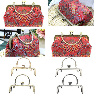 Factory direct Kelly metal handle 20cm square embossed three flowers hand-held gold hardware handbag accessories