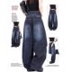 American Baggy Scimitar Wide Leg Jeans Women's 2024 Autumn and Winter New Washed Wide Leg Banana Pants