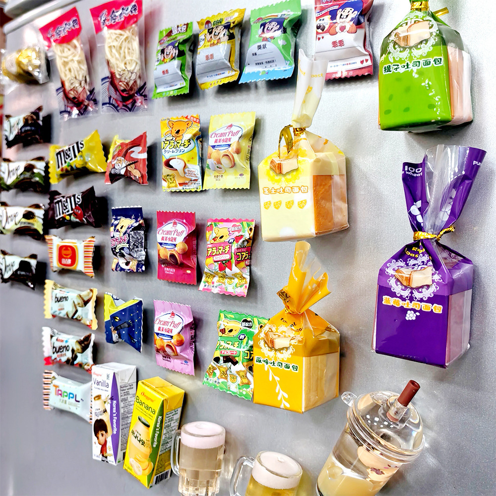 Creative Food Play 3D M Bean Sands Chocolate Guaiguai Puffs Candy Bear Biscuit Imán Imán Imán Imán Imán Imán