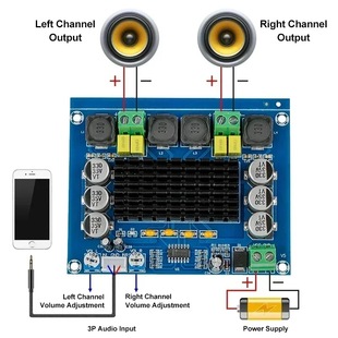 Xh-M543 Tpa3116D2 Audio Amplifier Module Two-Channel Type D 2*120W High-Power Digital Amplifier Board