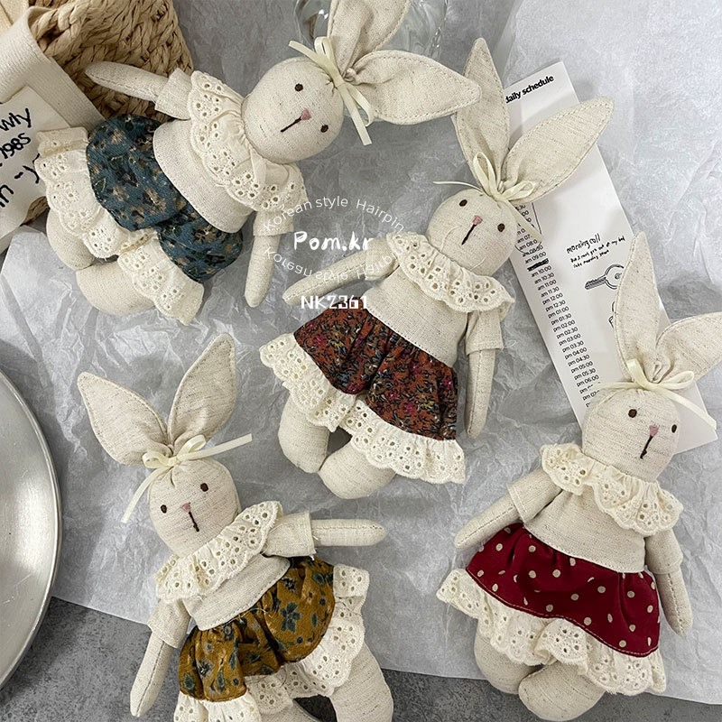 New Korean style sweet floral dress, handmade fabric baby birthday gift, cotton and linen bag, pendant, ornament for women.