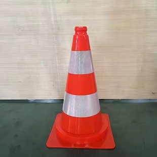 50cm Pvc Road Cone Spot Reflective Cone Safety Warning Roadblock Plastic Ice Cream Cone Road Traffic Anti-Collision Wholesale