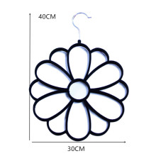 批发太阳花塑料植绒围巾衣架领带整理架丝巾架十二孔无痕衣架