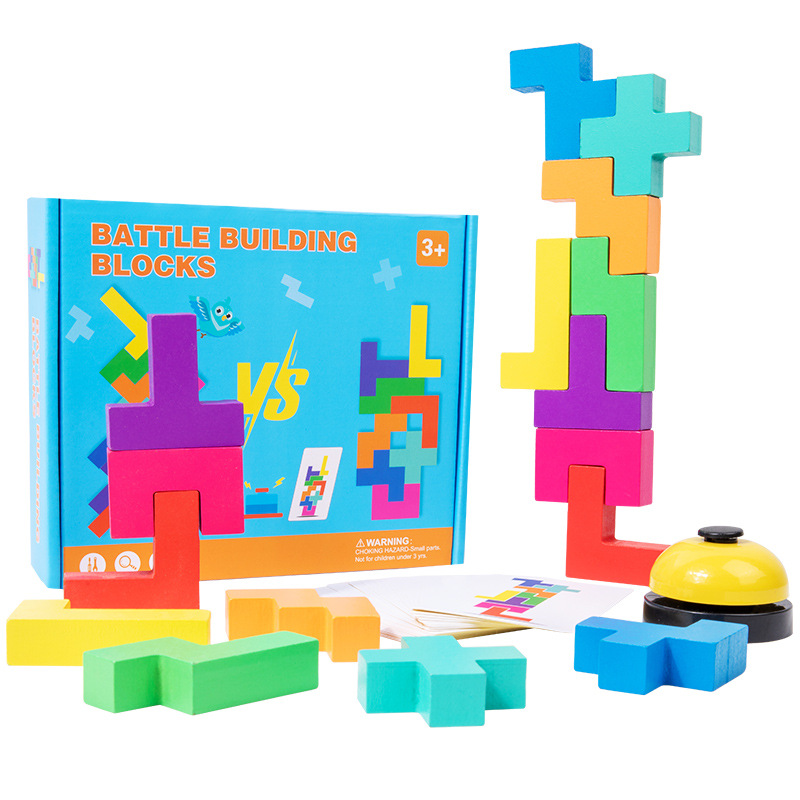 Bloques de construcción de guerra rusos Educación temprana lógica infantil Juguetes de inteligencia de pensamiento espacial Ayuda didáctica Geometría cognitiva