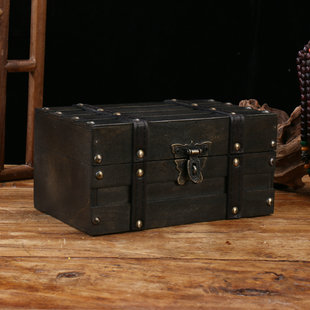 Wooden Jewelry Storage Box Flip-Top Desktop Sundry Storage Box Household Wholesale Jewelry Wooden Box Ready for Sale