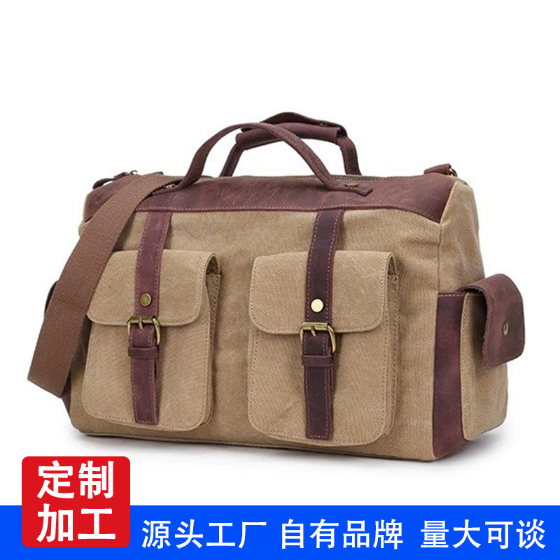 来图来样加工定制欧美复古斜挎包潮牌男士时尚百搭户外手提旅行包