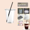 Straw, hermetic sticker, 350 ml, 20 pieces, 20 pieces, 20 pieces