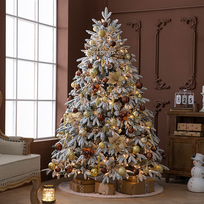 Hong Kong Heng nuevo PE flocado árbol de Navidad árbol de nieve grande blanco copo de nieve paisaje árbol decorativo decoraciones de Navidad adornos