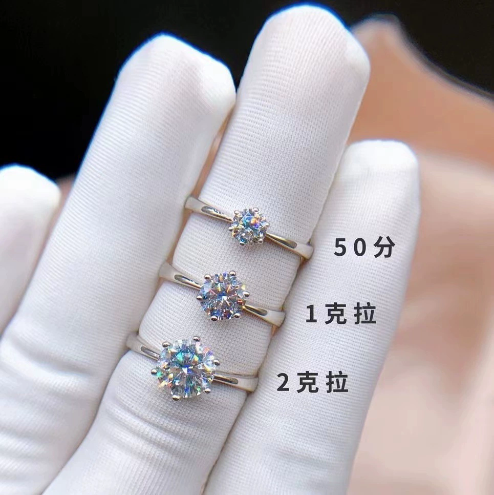 Classic zirconium stone ring, six‑prong or T‑family setting, 0.5–2 ct options