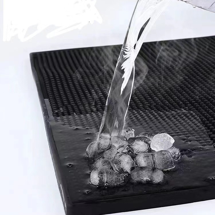 Alfombrilla de drenaje, almohadilla especial para barra, posavasos de goma para té, plataforma de barra, almohadilla antideslizante y antivibración, posavasos de vino rectangulares, agua