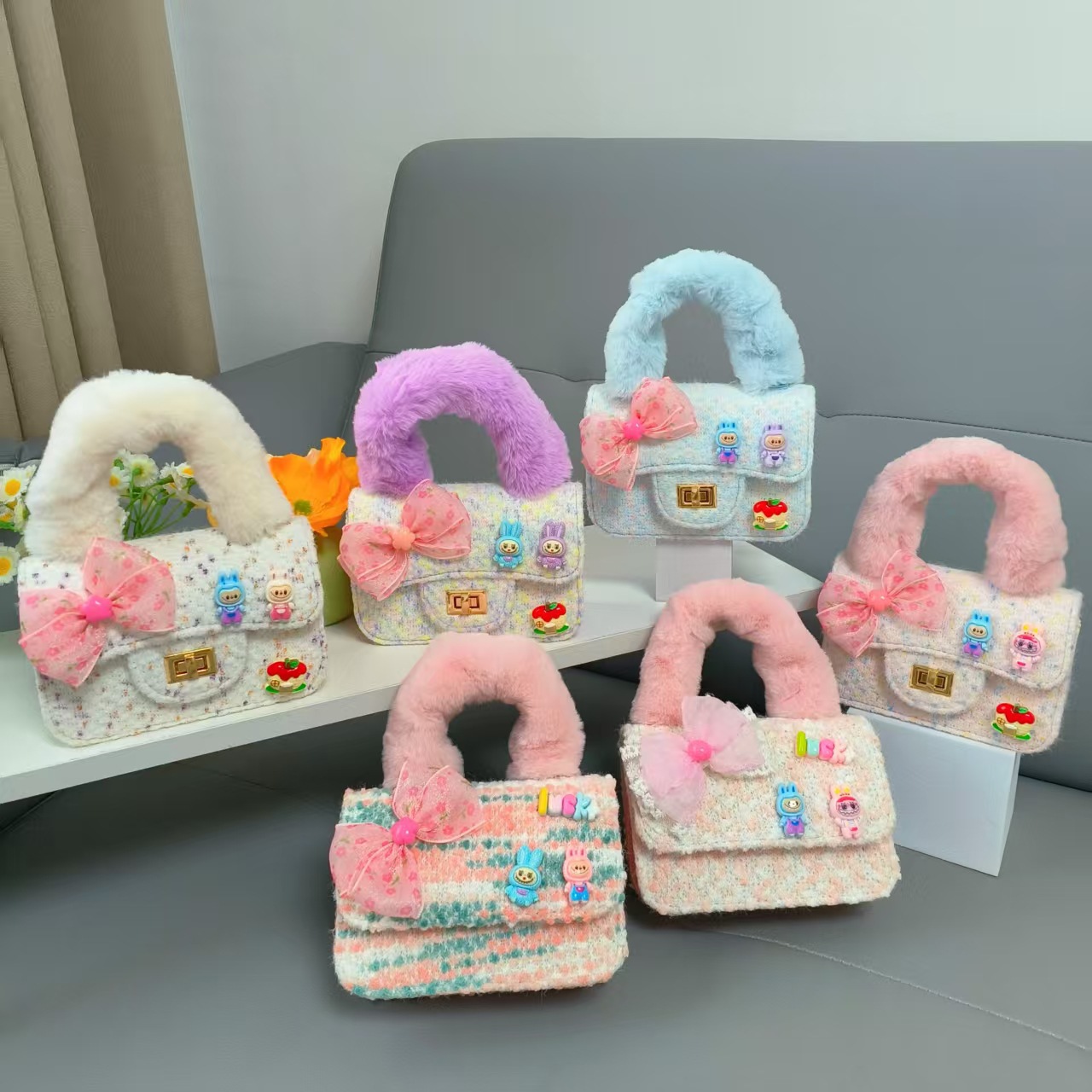 Bolsa de princesa de arco de dibujos animados para niños Año Nuevo bolso de hombro bolso de cadena pequeña bolsa de accesorios de viento fragante