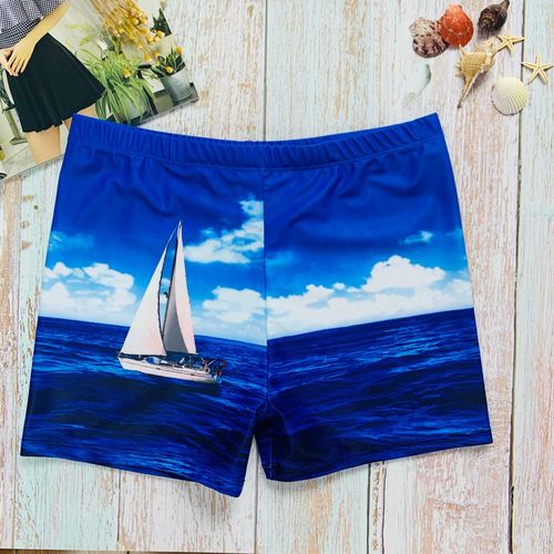Beach vacation swim trunks print men's swimwear set fashion high-end swim trunks men's hot spring swim shorts