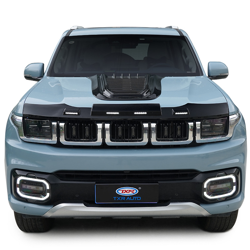 Tenxinrui es adecuado para Beijing BJ60 Modificación del coche con la luz de arenisca bloque fibra carbono cubierta La Máquina accesorios especiales