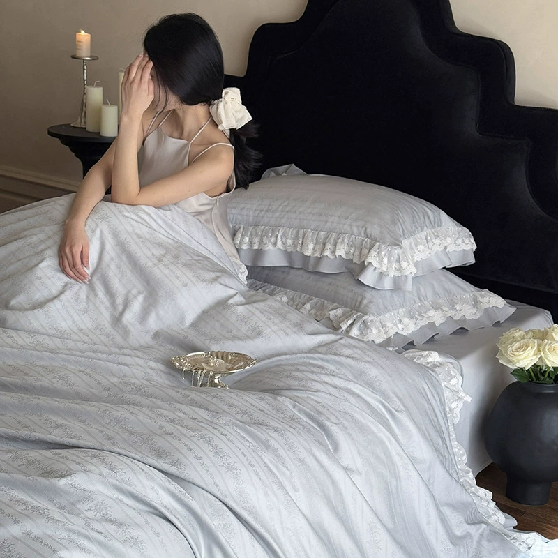 Set, duvet cover for princess, light luxury style, high-quality style, 120 pieces, 4 piece set, bedding