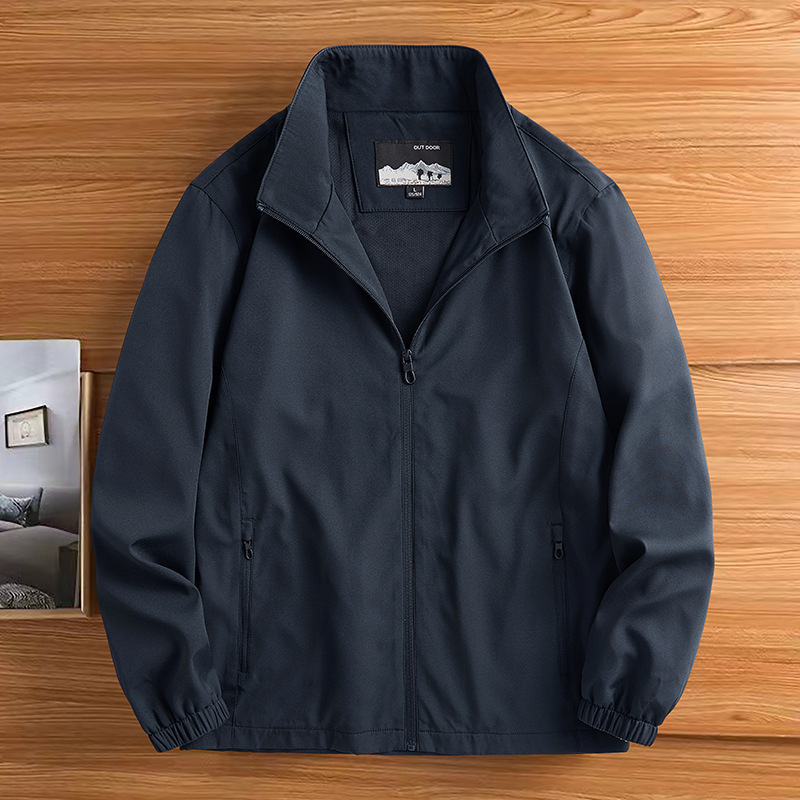 New Men's Collar Jacket for Young and Middle-aged Dad Spring and Autumn Casual Outdoor plus size Dad Jacket for Men