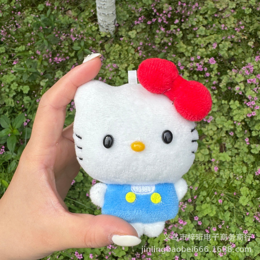 리본 고양이 봉제인형 키링 10cm 가방 장식
