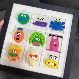 九宫格粘土diy材料包儿童手工立体黏土相框创意摆件超轻粘土画框