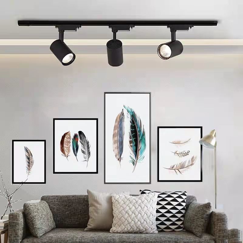 LED track lights store COB spotlights clothing store exhibition hall shopping mall high-lumen track lights rail type household spotlight