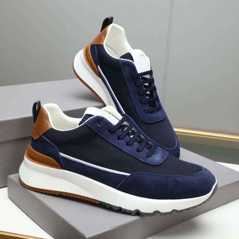 Italian Bc Spring & Fall Popular Men's Dad Shoes Suede Sports and Leisure Trendy Shoes Comfortable Breathable Mesh Running Shoes